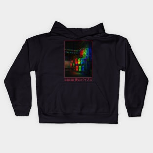 The Night Vibes Japanese Aesthetic Design Kids Hoodie